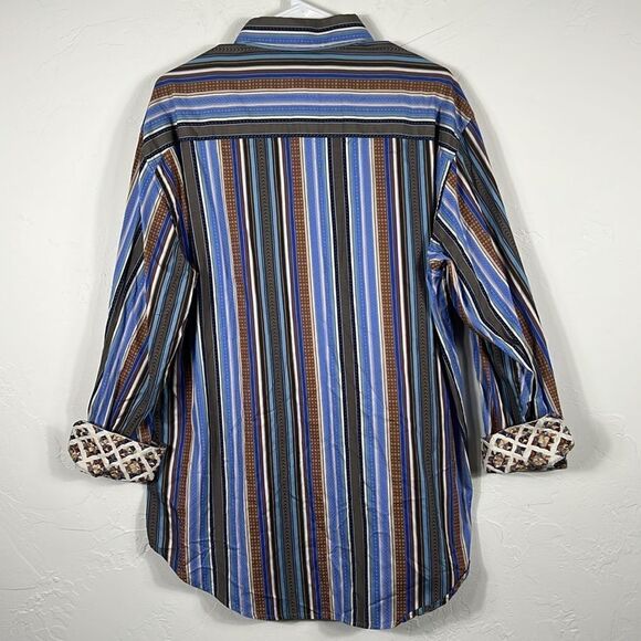 🔥🔥 ROBERT GRAHAM Designer Button Down LS Shirt Men Sz XL (fits Lg) - EXCELLENT - Picture 6 of 10